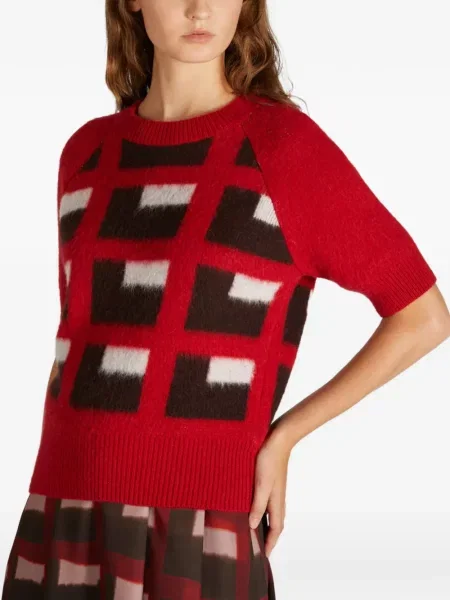 Scurt pulover Slowear tricotate roșu