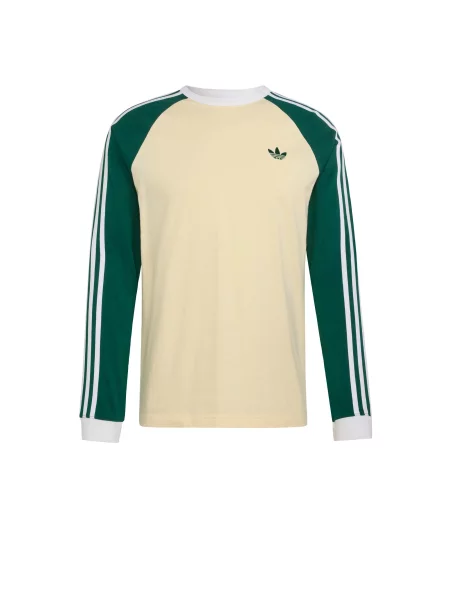 ADIDAS ORIGINALS Tricou LONGSLEEVE bej / verde alb