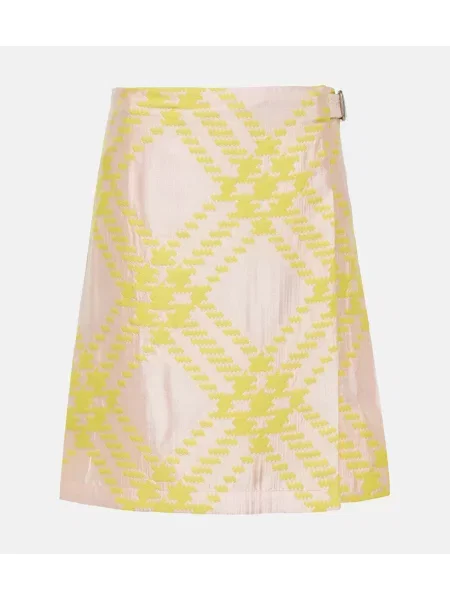 Spódnica Burberry w kratkę żółta