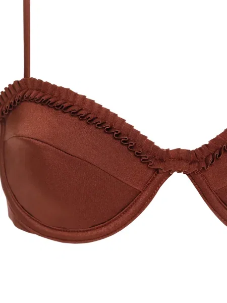Bikini Agua Bendita cu volane maro