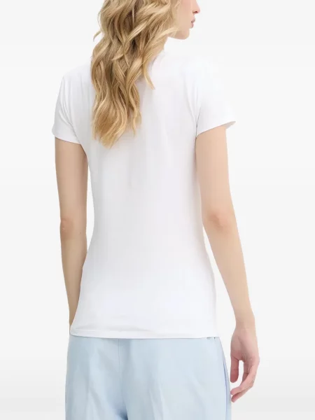 Stras tricou Armani Exchange cu decolteu în V alb