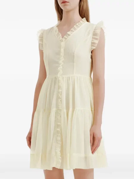 Rochie mini B+ab cu volane galben