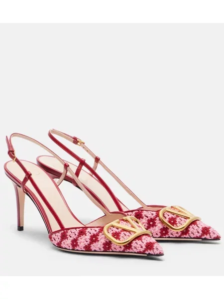 Pantofi cu toc Valentino Garavani slingback roz