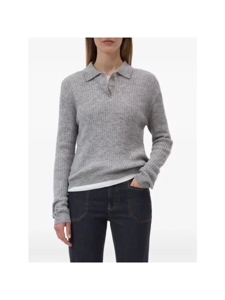 Dzianinowa koszulka polo Closed szara