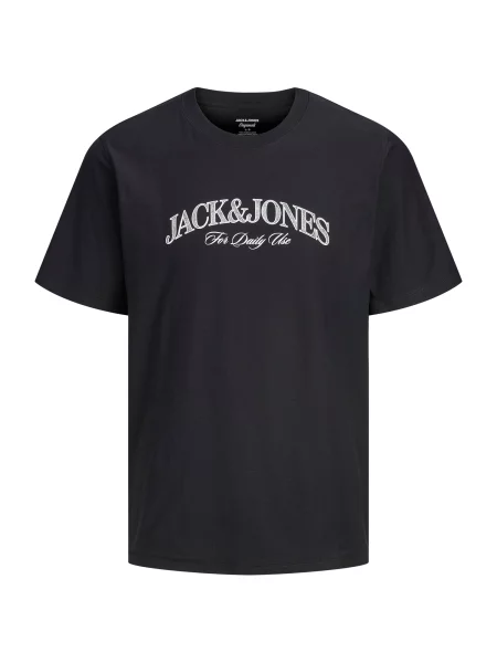 Jack & Jones Plus Majica JORCASSIS črna bela