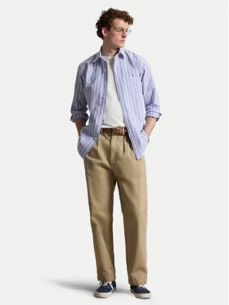 Polo Ralph Lauren Marškiniai Šviesiai Custom Fit mėlyna