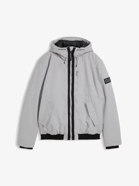 Zimowa kurtka o kroju regular fit szara