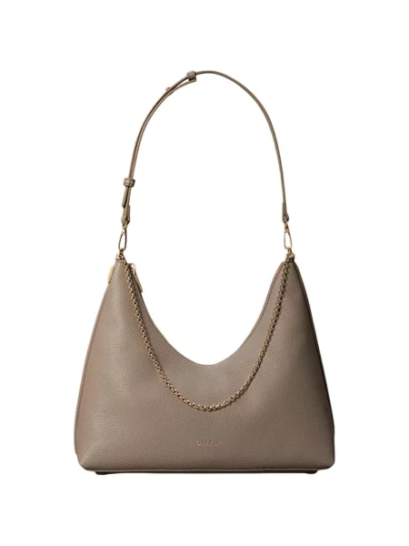 Calvin Klein Kabelka Emblem Hw Pebble Shoulder Bag Béžová hnedá