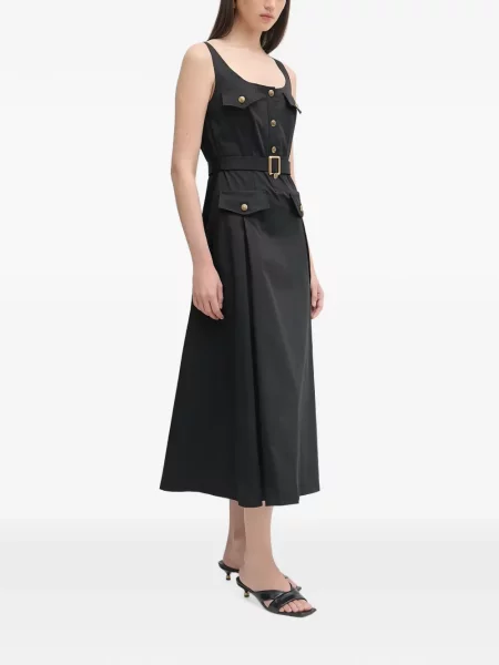 Cu centură rochie midi Luisa Spagnoli negru
