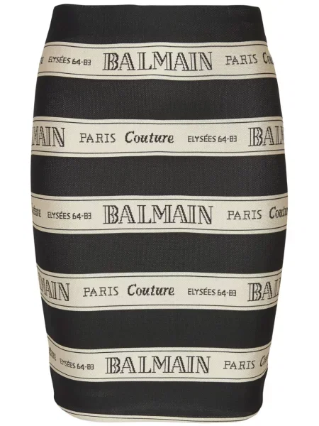 Fustă Balmain din jacard negru