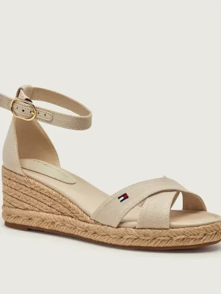 Tommy Hilfiger Espadrilles Mid Wedge Espad X Cross bézs