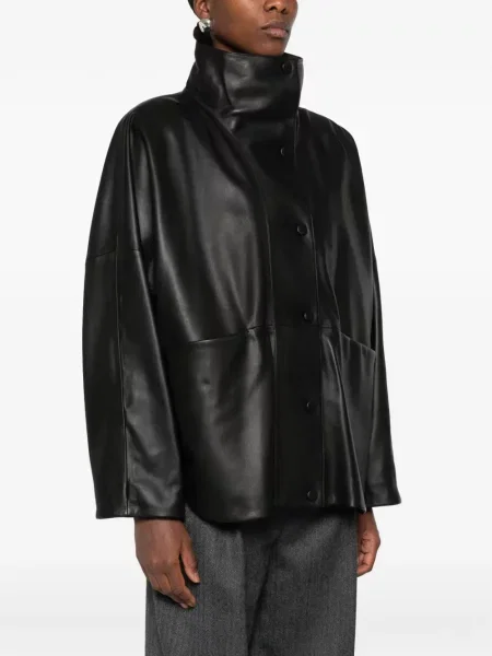 Geanta de piele Toteme negru