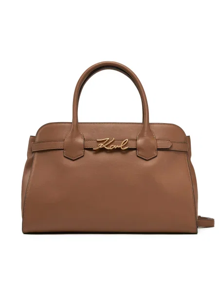 Karl Lagerfeld De piele geantă shopper K/SIGNATURE maro