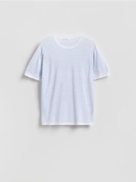 Reserved Tricou regular fit cu lyocell albastru-pal albastru