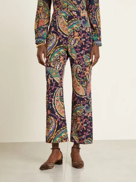 Etro Spodnie Z Rozszerzanymi Nogawkami blau żółte