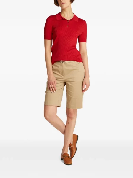 Tricou polo Tommy Hilfiger cu nervuri roșu