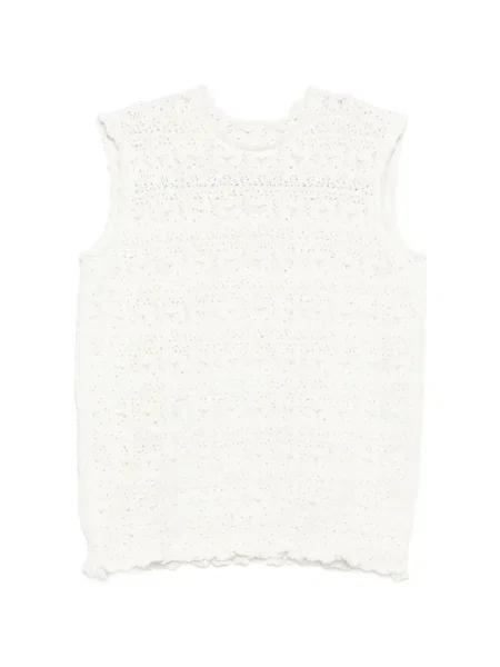 Kamizelka Jnby żakardowa biała