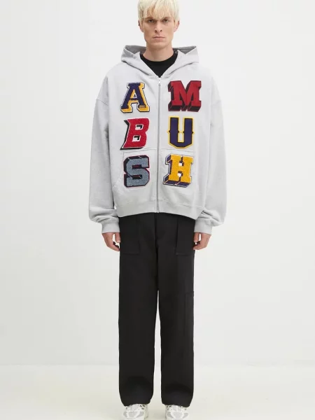 Свитер Ambush с капюшоном с аппликацией серый
