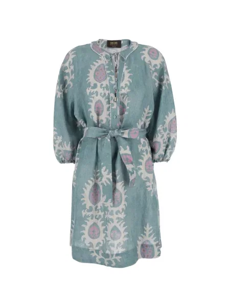 Sukienka Bazar Deluxe wiązana garniturowa niebieska