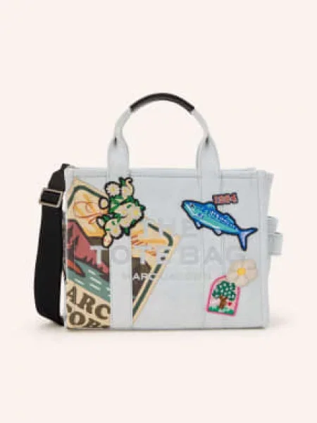 Shopper kabelka Marc Jacobs se záplatami černá