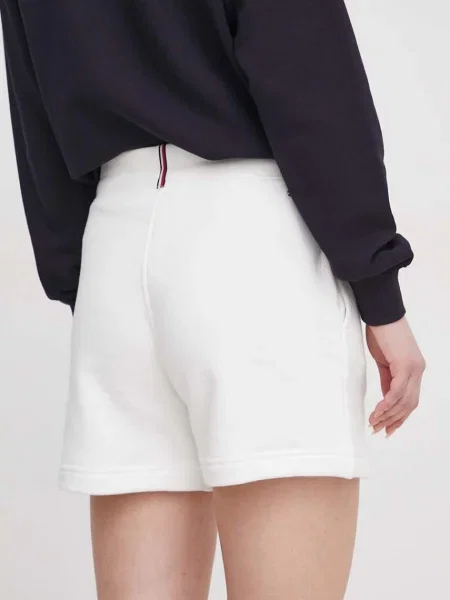 Tommy Hilfiger rövidnadrág női sima magas derekú bézs