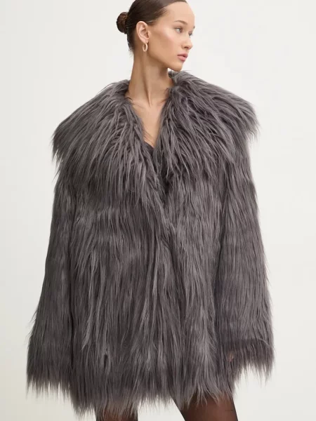 Palton de blană Rotate gri