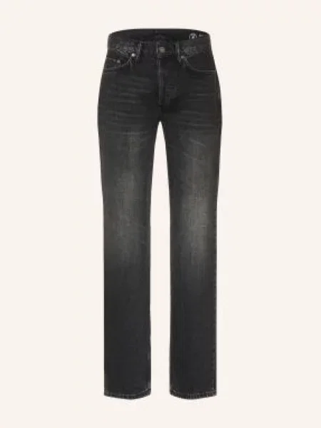 Allsaints Džíny Slim Straight Fit washed black černé