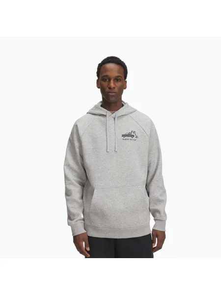 Флисовая меланжевая спортивная кофта Under Armour серая