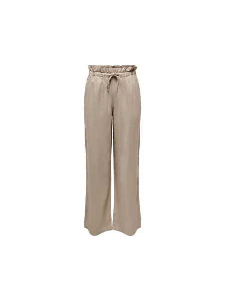 Pantaloni Only din țesătură twill maro