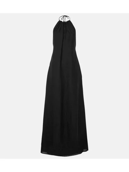 Rochie maxi Nili Lotan de in cu gât halter de costum negru