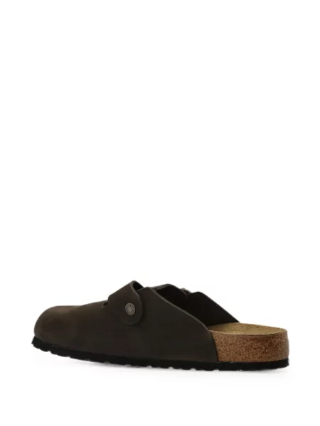 Papuci tip mules Birkenstock cu cataramă maro