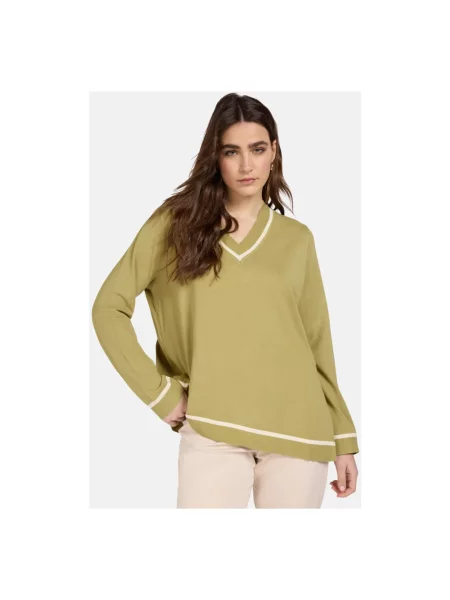 Lniany sweter Elena Miro' zielony