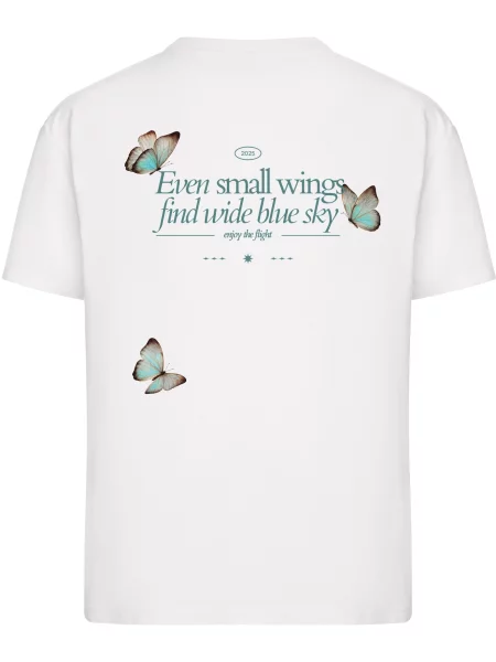 Miss Tee Tričko Even Small Wing Find Wide Blue Sky béžová / vodová / hnedá biela