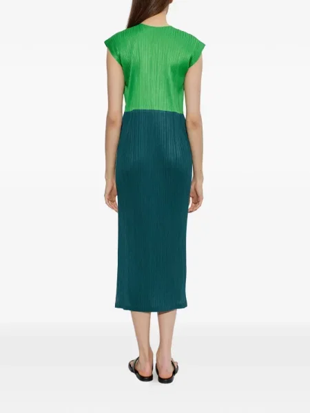 Rochie midi Pleats Please Issey Miyake verde