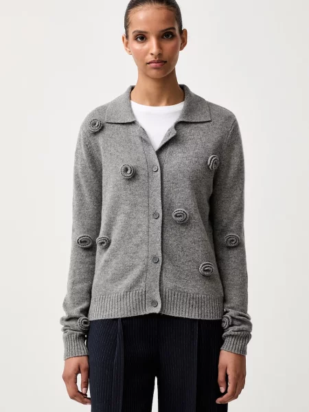 Stine Goya cardigan pentru femei din lână gri