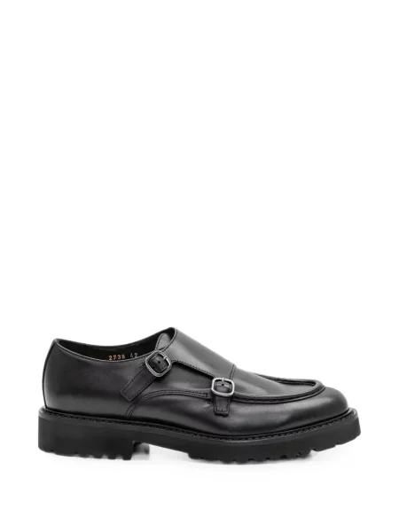 Pantofi monk Doucal's din piele cu cataramă negru