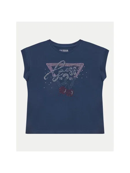 Guess T-shirt Boxy Fit tamnoplava
