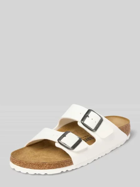 Klapki Birkenstock wsuwane z otwartą piętą białe