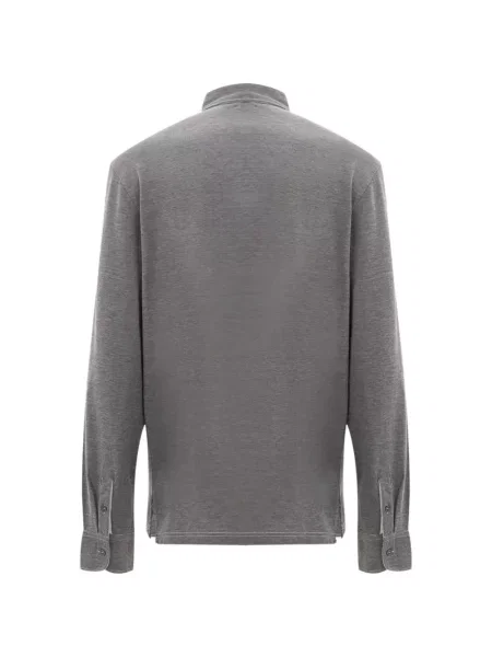 Lung tricou polo Corneliani gri