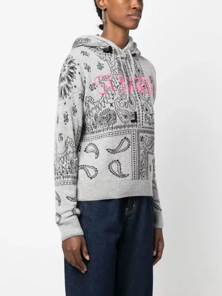 Пуловер Mc2 Saint Barth с принт с пейсли десен сиво