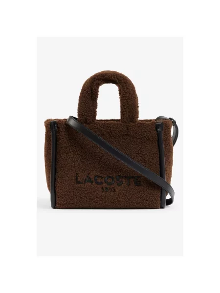 LACOSTE Geantă de umăr Lacoste Petit sac cabas Heritage Noir/Marron' maro