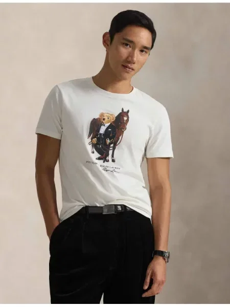 POLO RALPH LAUREN Tricou | Custom slim fit alb