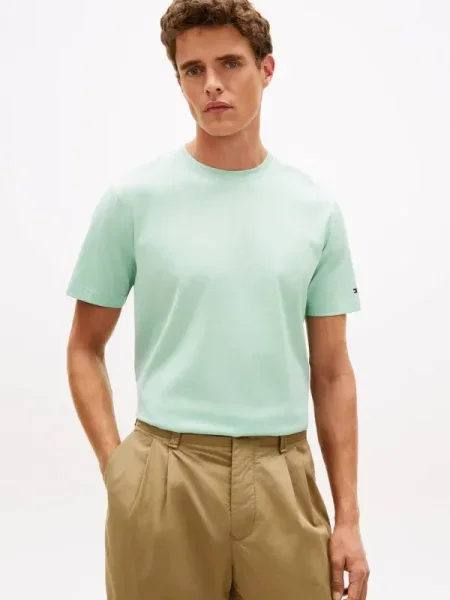 Tommy Hilfiger Tricou ESSENTIAL | mercerizat verde