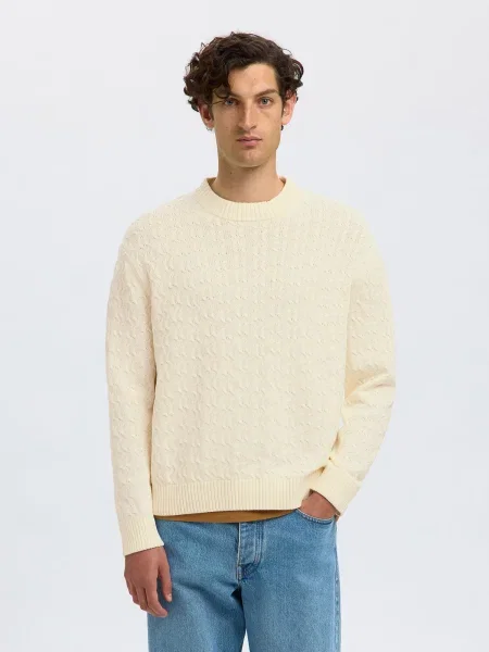 SELECTED Pulover SLHPHILIP crem