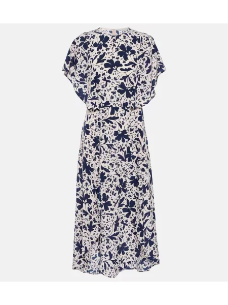 Jedwabna sukienka midi Stella Mccartney w kwiatki do kolan