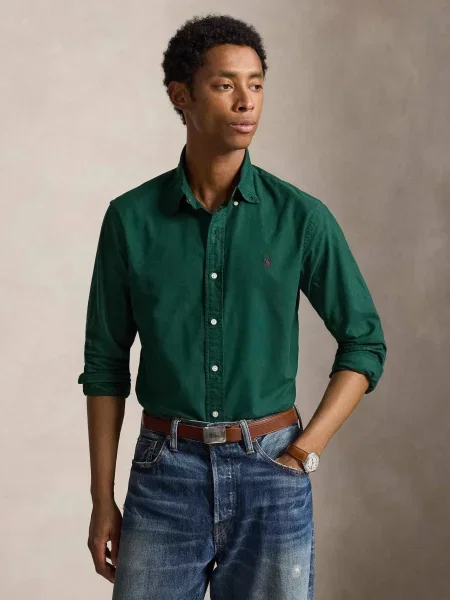 POLO RALPH LAUREN Cămașă | Custom fit oxford verde