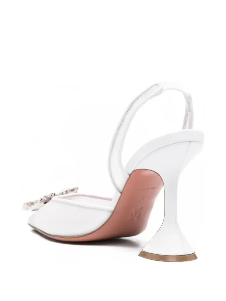 Pantofi cu toc Amina Muaddi slingback alb