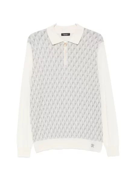 Lung tricou polo Stefano Ricci cu imprimeu geometric