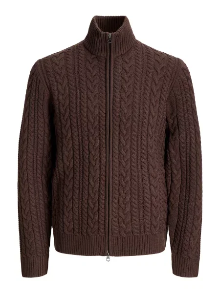 Jack & Jones Premium Geacă tricotată JPRBLUCALLUM închis maro