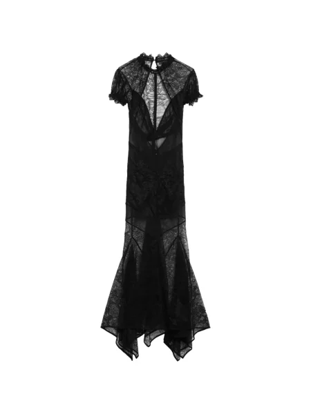 Rochie midi The Attico din dantelă negru